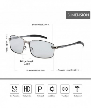 Sport Photochromic Sunglasses for Men Sports-Metal Frame Mens Sunglasses Polarized with UV400 Protection - C018RT7IH97 $41.66