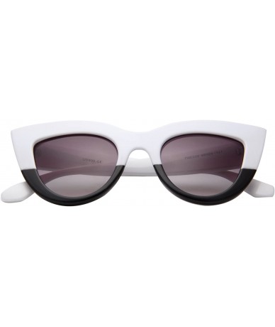 Cat Eye Retro Cat Eye Women Sunglasses Fashion Thick Frame Flash mirroreded Lens Sun glasses LS3400Z - C3185SDO29R $32.70