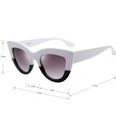 Cat Eye Retro Cat Eye Women Sunglasses Fashion Thick Frame Flash mirroreded Lens Sun glasses LS3400Z - C3185SDO29R $32.70