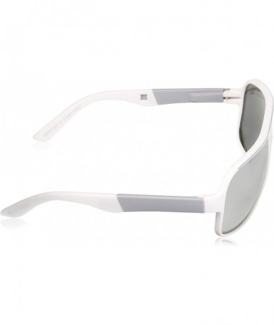 Shield Men's 573SP Rectangular Sunglasses with 100% UV Protection- 62 mm - White & Grey - CH128SHDEBZ $50.01