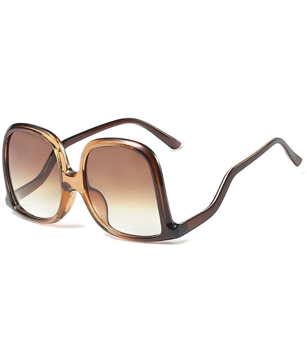 Oversized 2020 Unique Designer Irregular Oversized Sunglasses Ladies Retro Square Womens Shades Sun Glasses - Brown - CZ194CC...