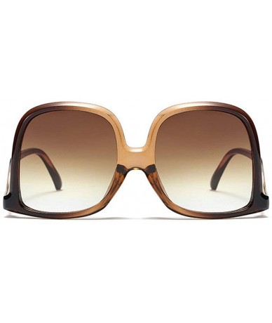 Oversized 2020 Unique Designer Irregular Oversized Sunglasses Ladies Retro Square Womens Shades Sun Glasses - Brown - CZ194CC...