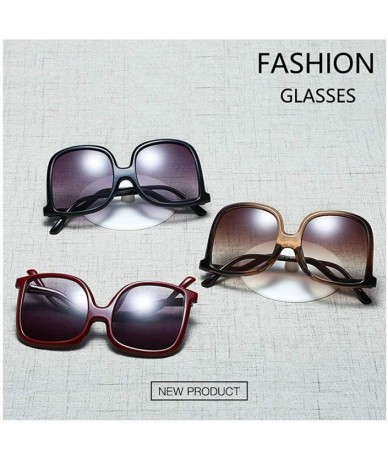 Oversized 2020 Unique Designer Irregular Oversized Sunglasses Ladies Retro Square Womens Shades Sun Glasses - Brown - CZ194CC...