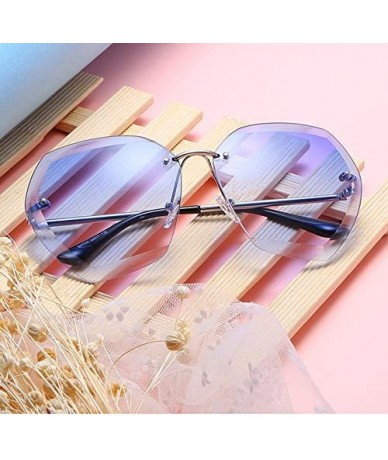 Oval Frameless Goggles for Women Men Retro Sun Glasses UV Protection - Style7 - CZ18RNDKWGT $16.71