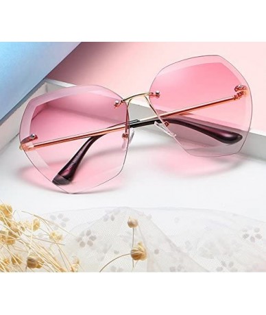 Oval Frameless Goggles for Women Men Retro Sun Glasses UV Protection - Style7 - CZ18RNDKWGT $16.71