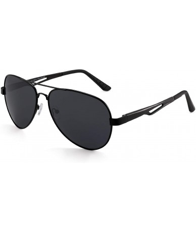 Aviator Retro Polarized Aviator Sunglasses for Men Women Metal Frame With Srping Hinges UV400 Protection - CJ194EQN2WA $22.94