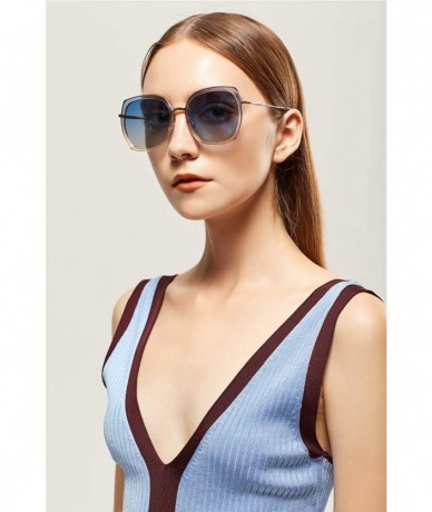 Oversized Oversized Sunglasses for Women Polarized Sunglasses Butterfly Fashion Eyewear - Butterfly Blue Lens - CW18GSDC8OK $...