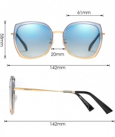 Oversized Oversized Sunglasses for Women Polarized Sunglasses Butterfly Fashion Eyewear - Butterfly Blue Lens - CW18GSDC8OK $...