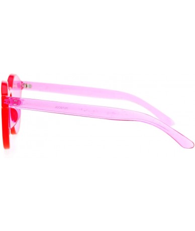 Round Rimless Flat Lens Sunglasses One Thick Translucent Round Lens Frame - Pink - CI12KVA9IA1 $25.21