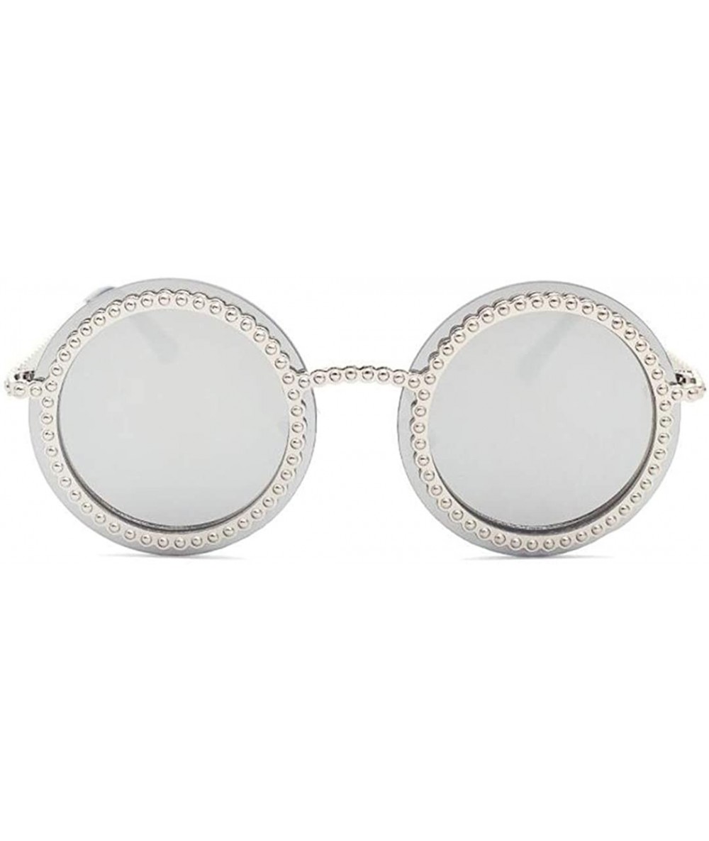 Cat Eye Womens Oversized Pearl Rhinestone Sunglasses Stylish Design Eyewear - Silver1518 - C118QA0DI7G $24.25