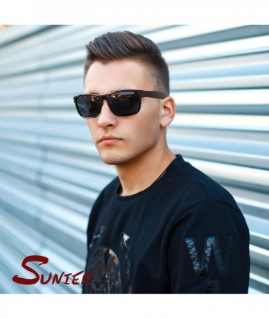 Square Polarized Sunglasses for Men Retro Classic Square Frame Shades SR003 - C218TR7QDM2 $32.04