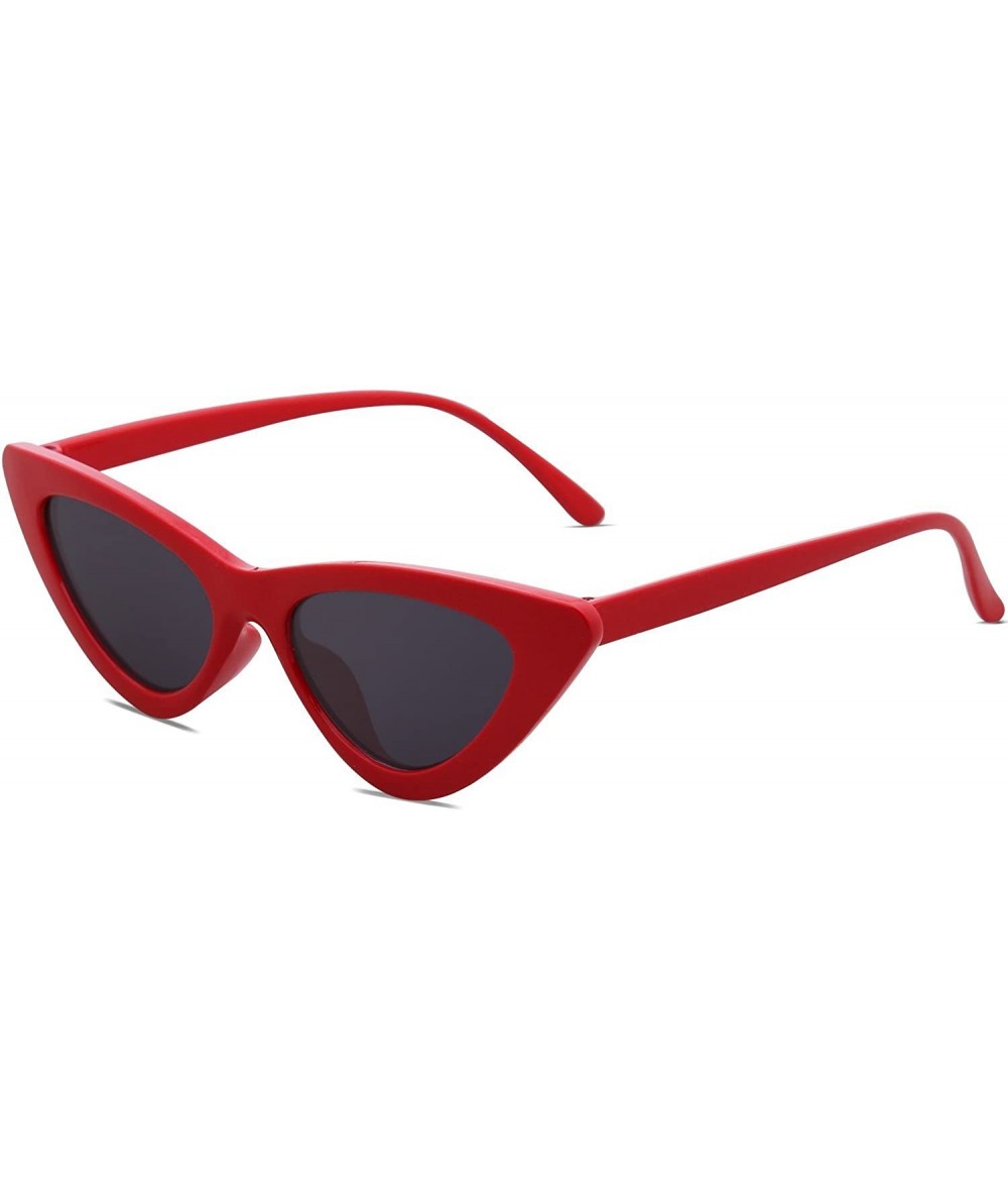 Goggle Vintage Cat Eye Sunglasses for Women and Girl Kids - Mother & daughter Matching - Red for Kids - C718DKLSXQG $18.76