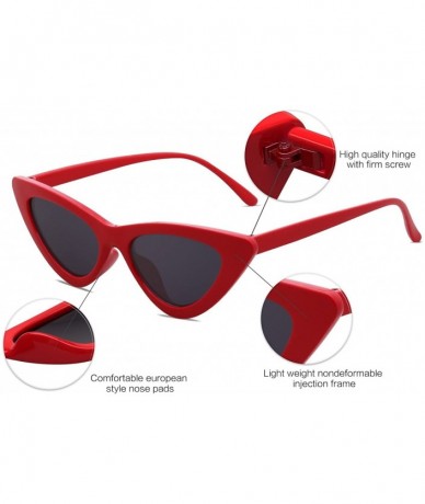 Goggle Vintage Cat Eye Sunglasses for Women and Girl Kids - Mother & daughter Matching - Red for Kids - C718DKLSXQG $18.76