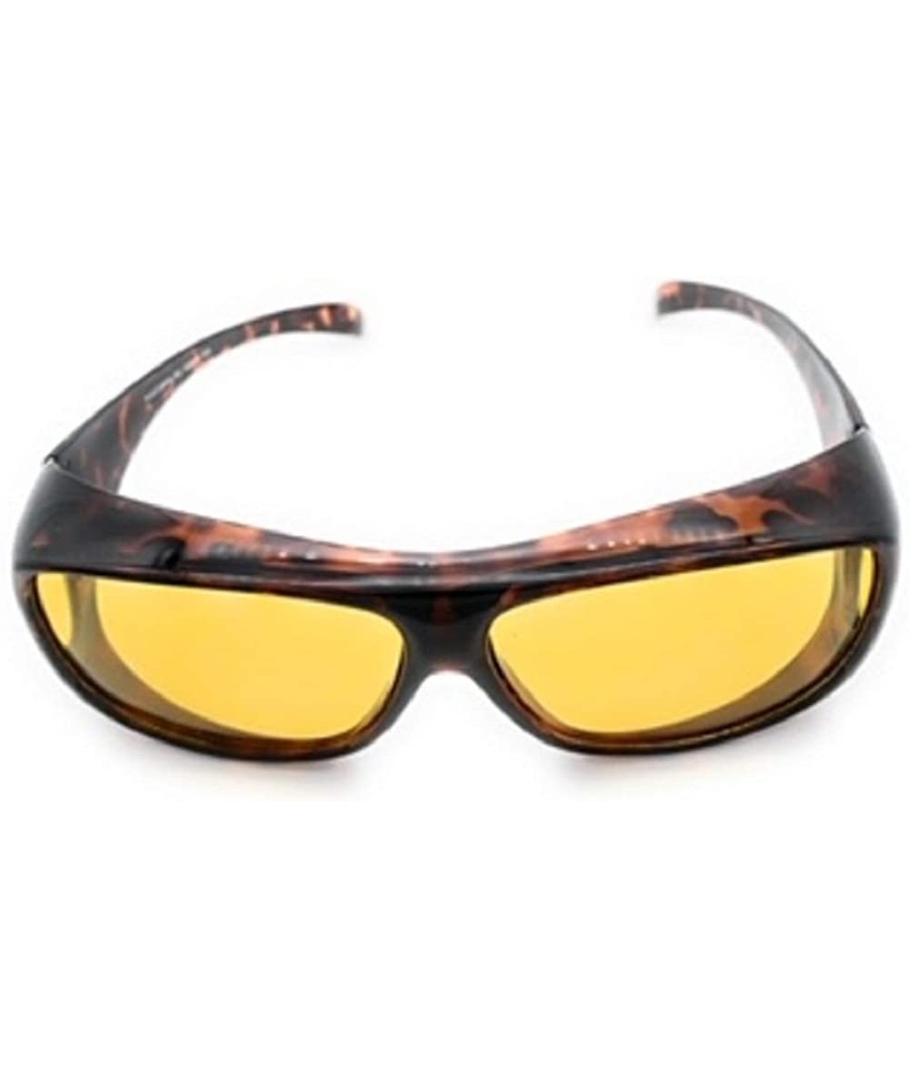 Wrap Polarized Night Driving Fit Over Wear Over Reading Reader Glasses Sunglasses- Size Large - Tortoise - CA189TCILW4 $27.03