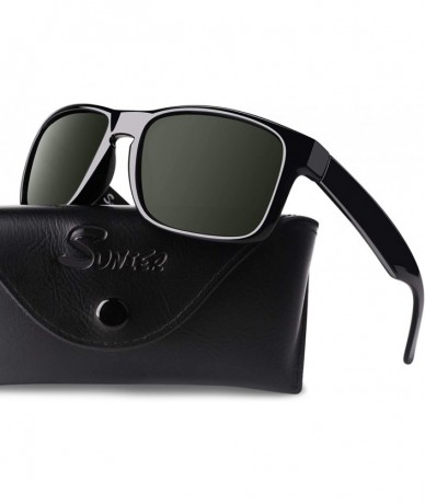 Square Polarized Sunglasses for Men Retro Classic Square Frame Shades SR003 - C218TR7QDM2 $32.04