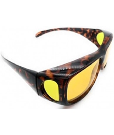 Wrap Polarized Night Driving Fit Over Wear Over Reading Reader Glasses Sunglasses- Size Large - Tortoise - CA189TCILW4 $27.03