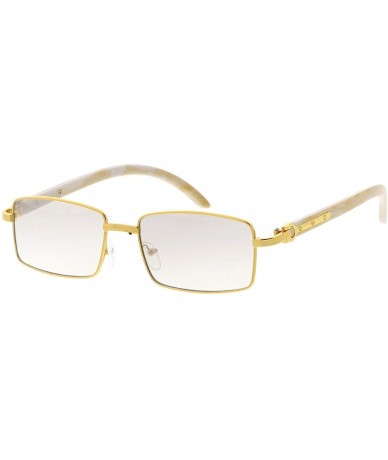 Rectangular Sophisticate Retro Fashion Rectangular Sunglasses SQ50 - White Beige - CW1920390GT $21.64