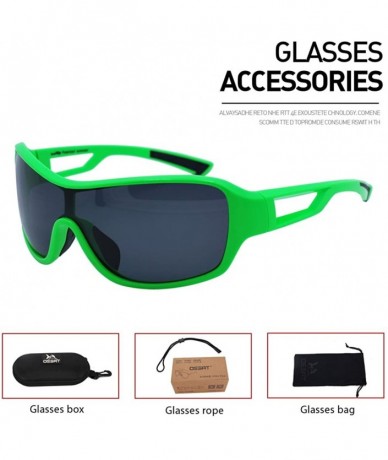 Sport Fluorescent green Tac Polarized sports sunglasses for Men Women Youth Baseball Military Motorcycle Fishing - C318E84NDO...