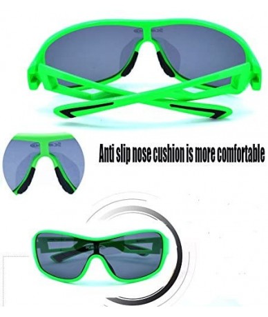 Sport Fluorescent green Tac Polarized sports sunglasses for Men Women Youth Baseball Military Motorcycle Fishing - C318E84NDO...