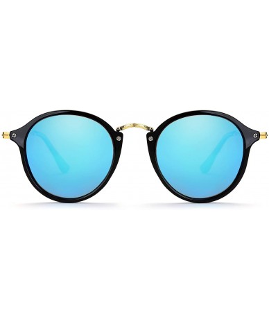 Square Retro Round Sunglasses for Men and Women Polarized Classic Vintage Circle Frame - CN18IZ8WQX5 $32.38