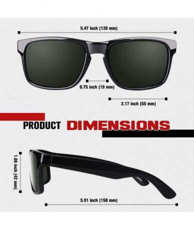 Square Polarized Sunglasses for Men Retro Classic Square Frame Shades SR003 - C218TR7QDM2 $32.04