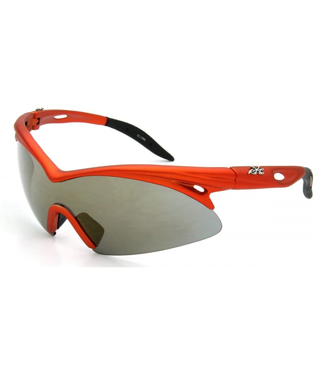 Shield XLoop Mens Sunglasses Cycling Running Sports Wrap Shield XL129 - Orange - CV11PX91XN3 $19.47