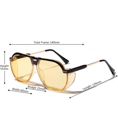 Rectangular Fashion Men's and Women's Resin lens Candy Colors Sunglasses UV400 - Yellow - CK18N7Q2S97 $19.32