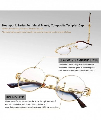 Square Retro Round Steampunk Sunglasses John Lennon Hippie Glasses Metal Frame - Gold Frame/Clear Lens - CN18QCA0AIH $26.10