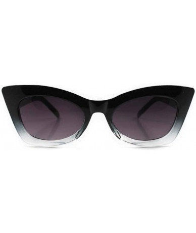 Cat Eye Vintage Retro Fashion Womens Chic Designer Cat Eye Sunglasses - Transparent & Black - CF18ECG02GC $23.03