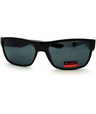 Rectangular Sports Sunglasses Rectangular Sporty Fashion - Black - CI11FVNUXMX $17.61