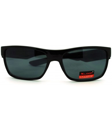 Rectangular Sports Sunglasses Rectangular Sporty Fashion - Black - CI11FVNUXMX $17.61