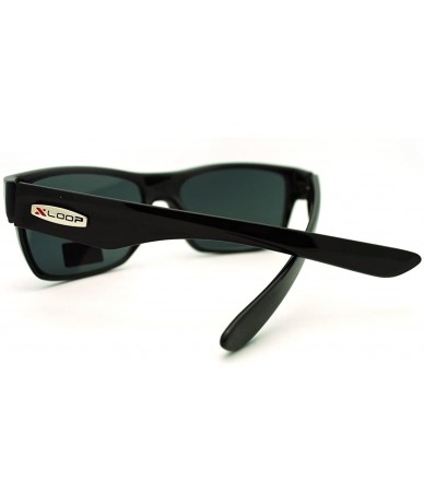 Rectangular Sports Sunglasses Rectangular Sporty Fashion - Black - CI11FVNUXMX $17.61