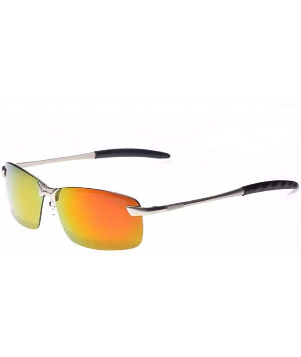 Goggle Men UV400 Rectangle Polaroid Sunglass Sport Fishing Driving Sun Glasses - Red - C217AZQYWDM $17.31