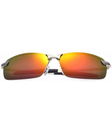 Goggle Men UV400 Rectangle Polaroid Sunglass Sport Fishing Driving Sun Glasses - Red - C217AZQYWDM $17.31