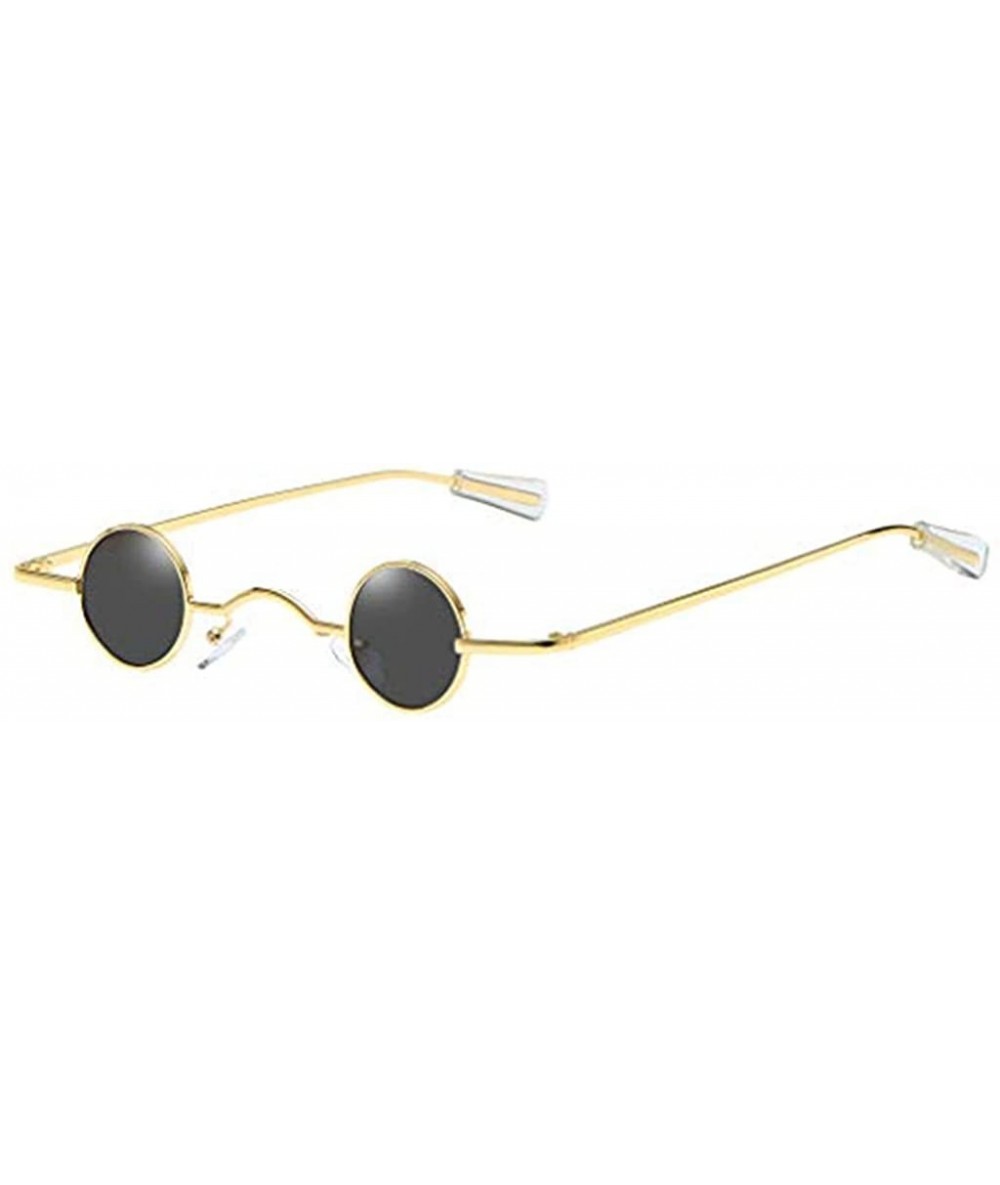 Square Sunglasses Round Shape Man Women Hip Hop Glasses Shades Vintage Retro - Gold - CC1905AI39E $19.04