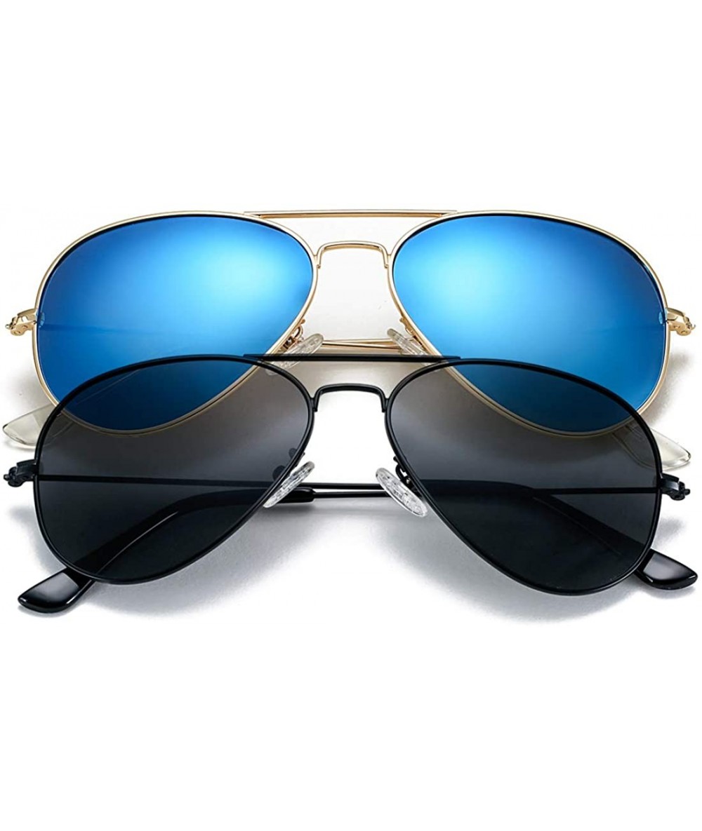 Aviator Classic Polarized Aviator Sunglasses for Men Women Mirrored UV400 Protection Lens Metal Frame - C318HO0D3N9 $29.62