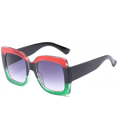 Square Oversized Square Sunglasses Women Multi Tinted Frame Fashion Eyewear - C5 - CT18CQIX9AX $18.26