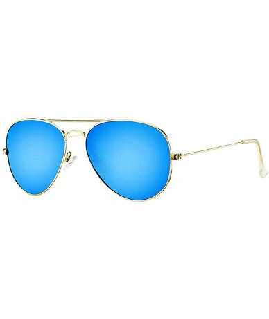 Aviator Classic Polarized Aviator Sunglasses for Men Women Mirrored UV400 Protection Lens Metal Frame - C318HO0D3N9 $29.62