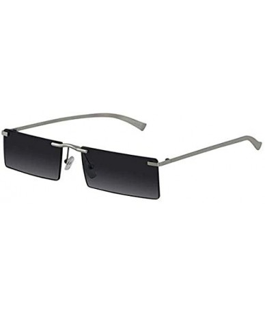 Rimless Rectangle Rimless Metal Frame Retro Sunglasses Fashion Men Women Glasses - C1197EX8YNH $41.19