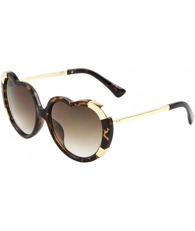 Oversized Thick Bold Oversized Heart Shaped Sunglasses - Brown Tortoise & Gold Frame - C5185940U2N $19.50