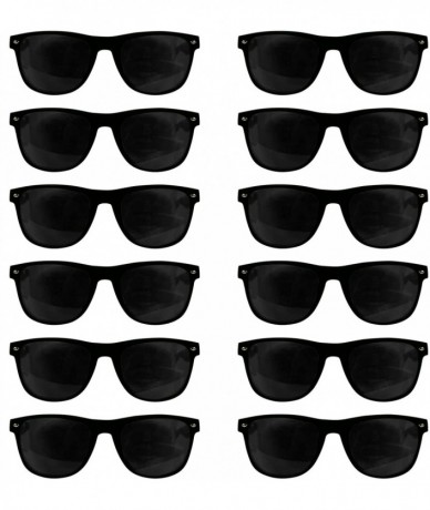 Round 12 Pack Retro Sunglasses Bulk for Kids Adults Party Favors - Black - CM11MPSX301 $25.56