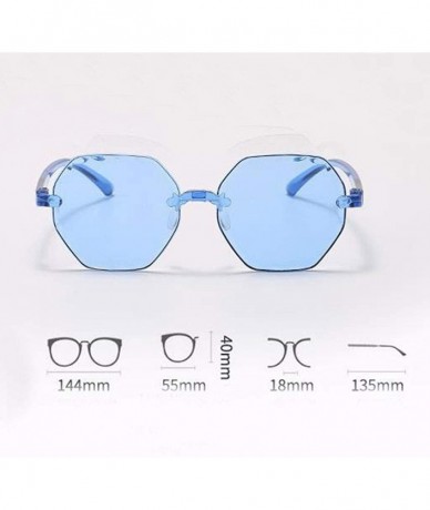 Rimless Unisex Fashion Rimless Multilateral Sunglasses Jelly Sunglasses - Blue - C11903XNNEX $20.56