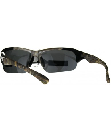 Wrap Xloop Polarized Lens Sunglasses Mens Half Rim Soft Matted Camouflage - Beige Camo - C61802MWZU2 $23.75