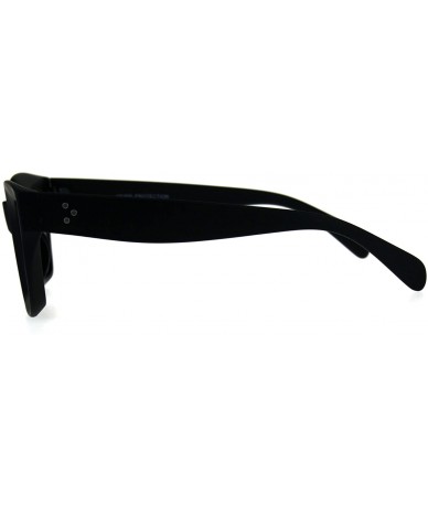 Rectangular Womens Mod Thick Horn Rim Mirror Lens Plastic Boyfriend Sunglasses - Black Mirror - C218CIAEIWT $18.19