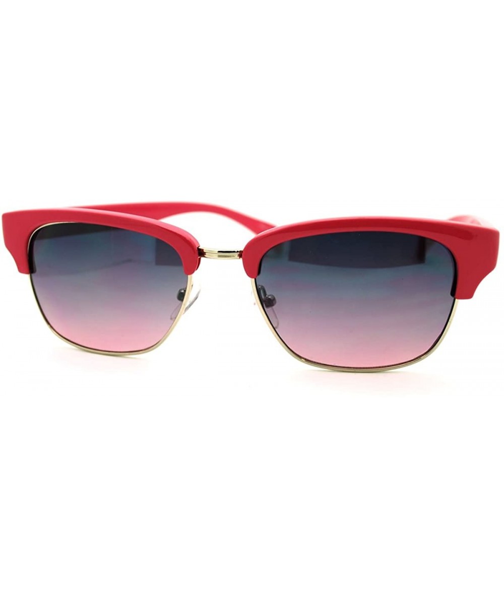 Rectangular Short Half Horn Rim Sunglasses Womens Classic Vintage Design - Pink - C811HEJ00JX $17.92