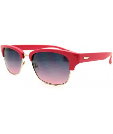 Rectangular Short Half Horn Rim Sunglasses Womens Classic Vintage Design - Pink - C811HEJ00JX $17.92