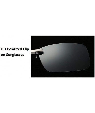 Rectangular Clip-on Polarized Frameless Lens Flip Up Clip on Prescription Sunglasses - Type 7 - C118Q9TWTTK $17.12