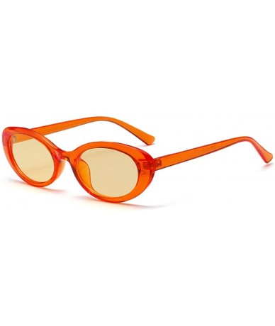 Oval Oval Sunglasses Woman Summer 2018 Retro Sun Glasses Female Accessories UV400 - Clear Orange - CQ18EH5GAAH $20.31