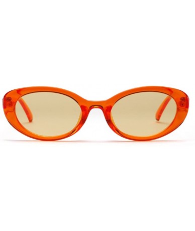 Oval Oval Sunglasses Woman Summer 2018 Retro Sun Glasses Female Accessories UV400 - Clear Orange - CQ18EH5GAAH $20.31