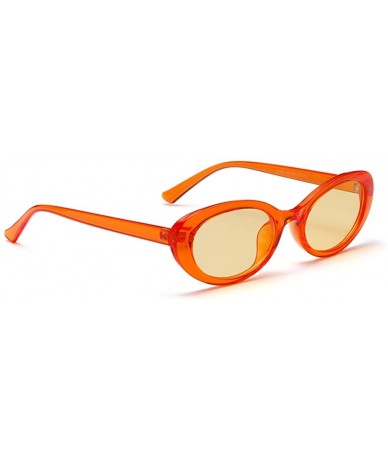 Oval Oval Sunglasses Woman Summer 2018 Retro Sun Glasses Female Accessories UV400 - Clear Orange - CQ18EH5GAAH $20.31